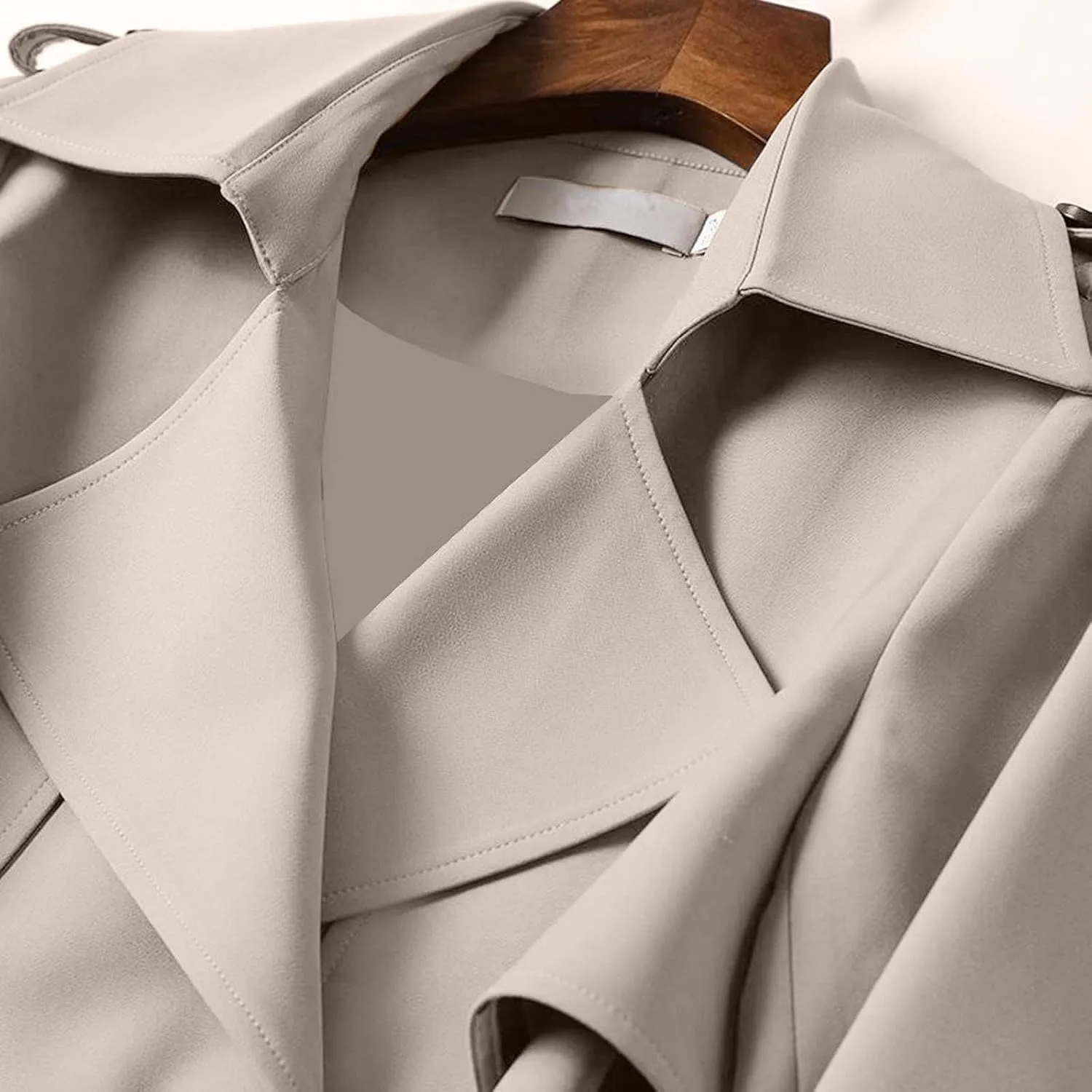 Womens Long Trench Coat Double Breasted Classic Windbreaker Belted Slim Overcoat Casual Outerwear Fashion Winter Jackets