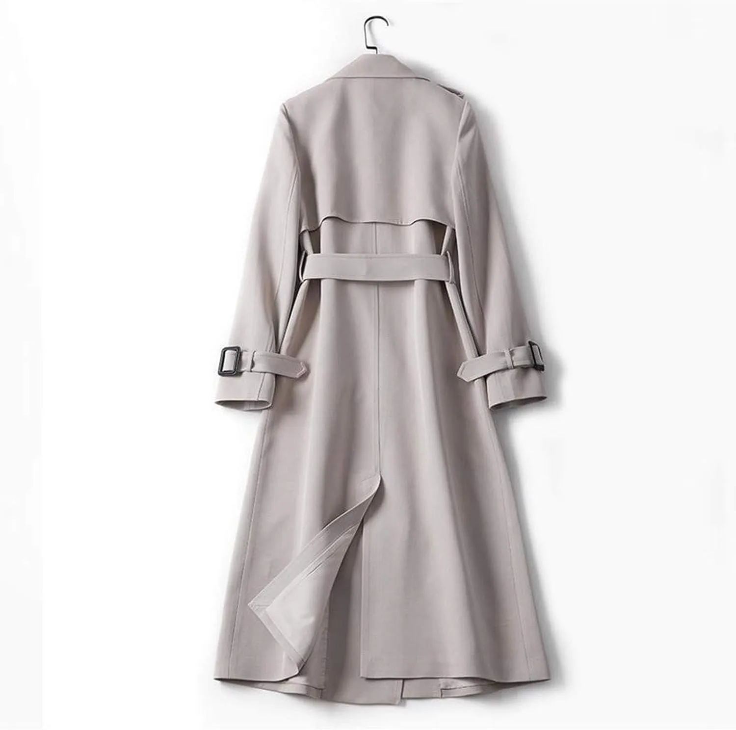 Womens Long Trench Coat Double Breasted Classic Windbreaker Belted Slim Overcoat Casual Outerwear Fashion Winter Jackets