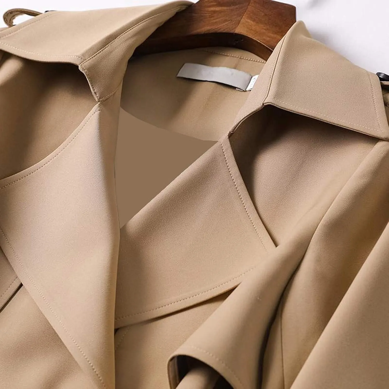 Womens Long Trench Coat Double Breasted Classic Windbreaker Belted Slim Overcoat Casual Outerwear Fashion Winter Jackets
