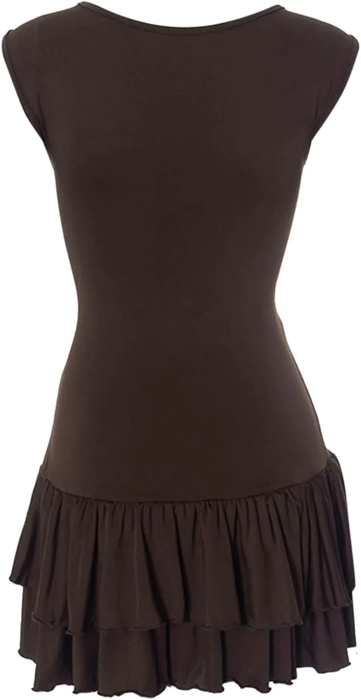 Womens Mini Dress Flowy Ruffle Ruched Tiered Skirt Bodycon Sleeveless Tank Sundress Slim Fit Corset Short Dress
