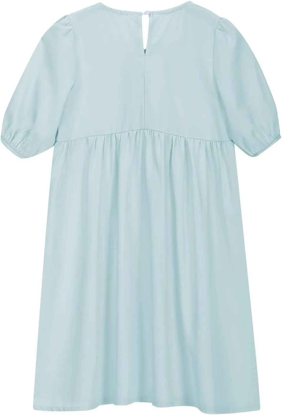 Women's Short Sleeve Tie Front Mini Dress Cute Babydoll Ruffle Pleated A Line Summer Dresses