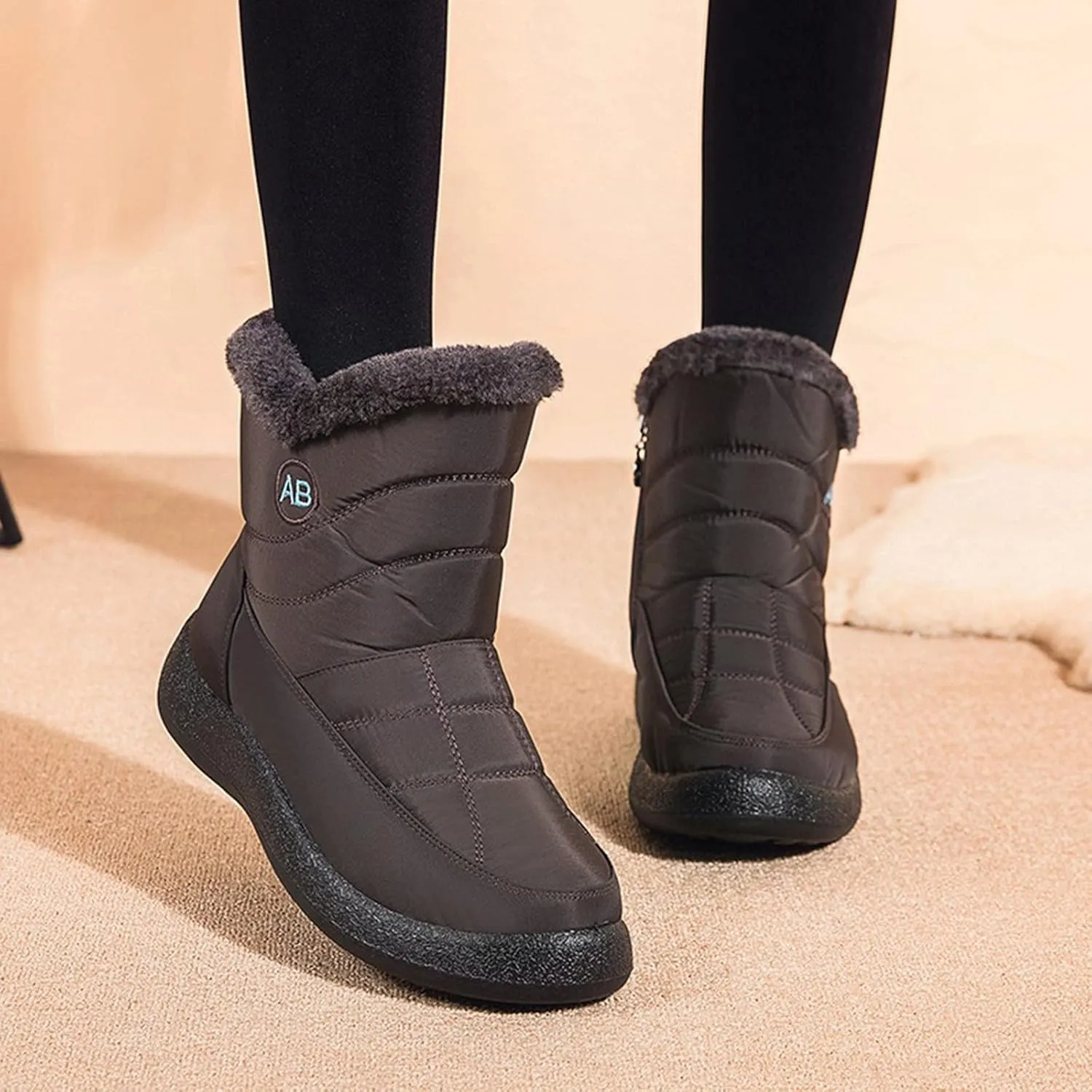 Women's Snow Boots Waterproof Insulated Snow Booties for Women Waterproof Snow Boots for Women 7.5 Wide Women's Winter Booties Slippers Tall Winter Boots for Women with Heel