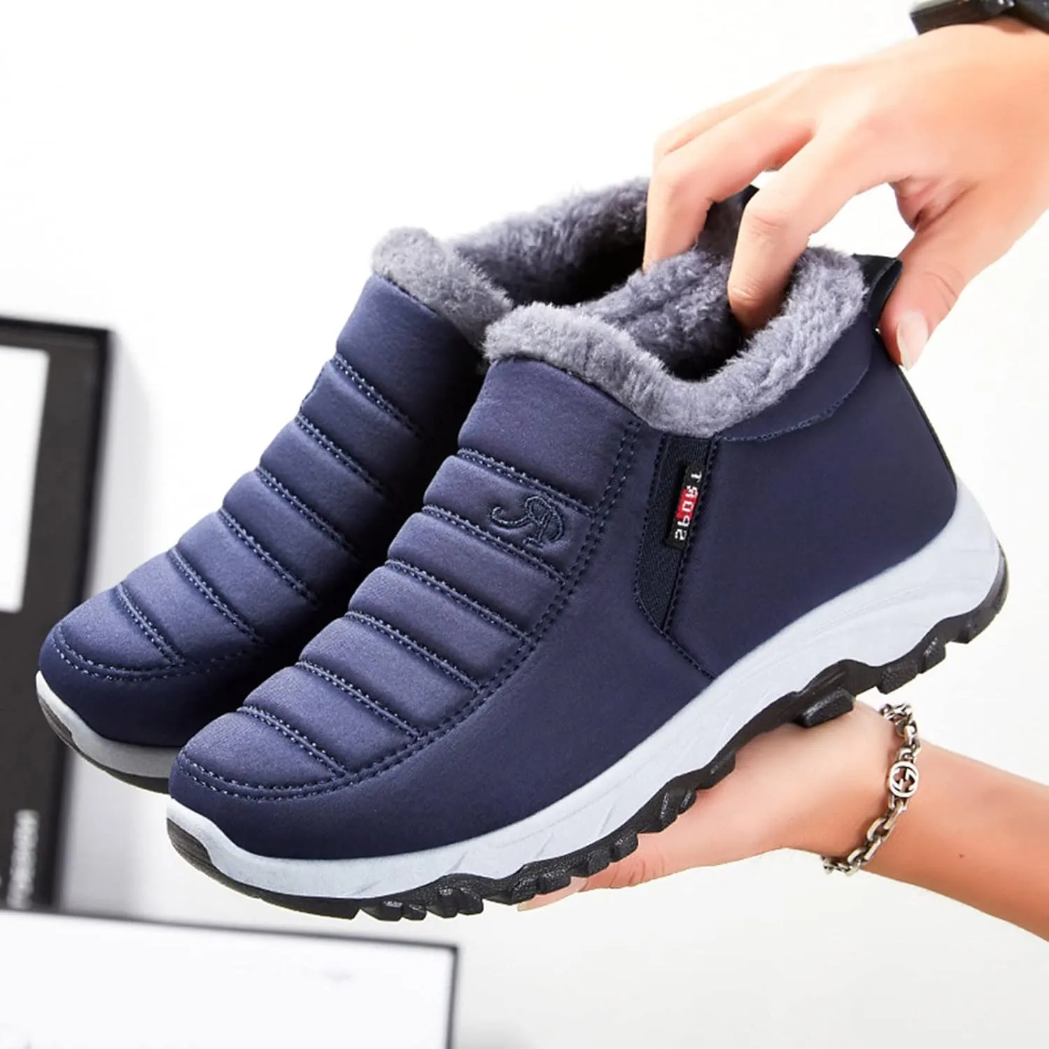 Womens Snow Boots Waterproof Slip Resistant Outdoor Winter Shoes Popular Womens Winter Boots 2023 Waterproof Snow Boots Womens 11w Snowshoeing Boots Women Botas De FrO Para Mujer Elegantes