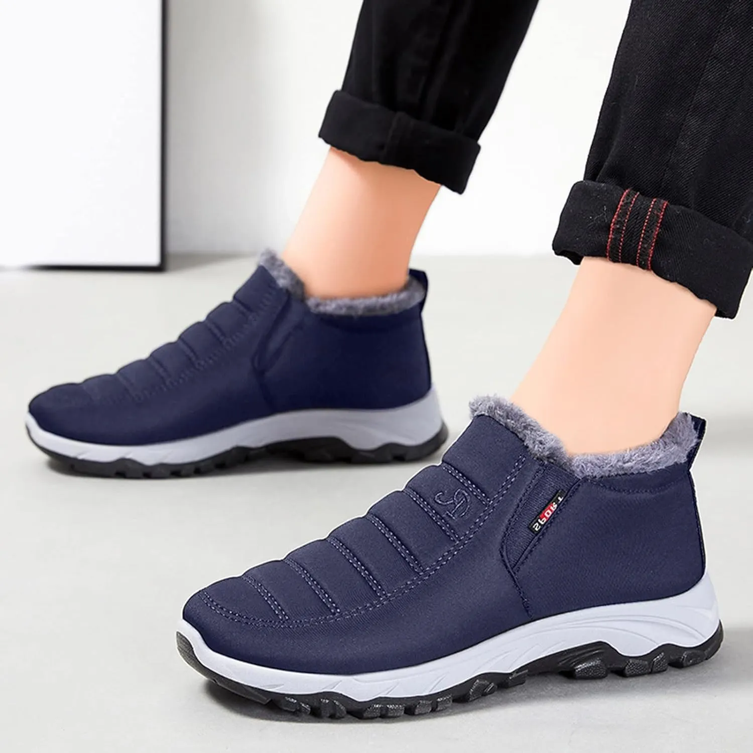 Womens Snow Boots Waterproof Slip Resistant Outdoor Winter Shoes Popular Womens Winter Boots 2023 Waterproof Snow Boots Womens 11w Snowshoeing Boots Women Botas De FrO Para Mujer Elegantes