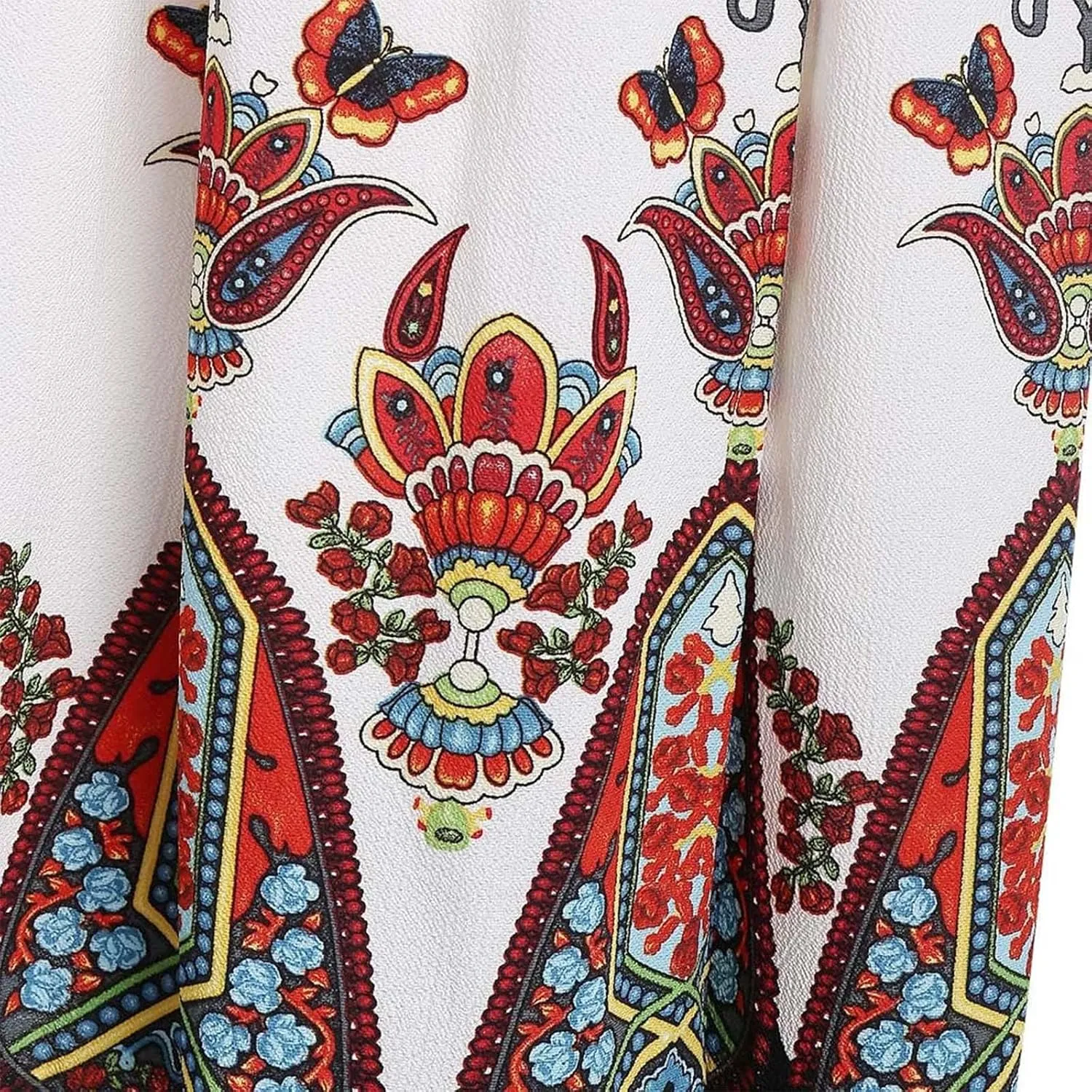 Women's Spring Dresses 2025 Plus Size Dress Curvy Fashion Butterfly Printed V-Neck Short Sleeve Casual Maxi, XL-5XL