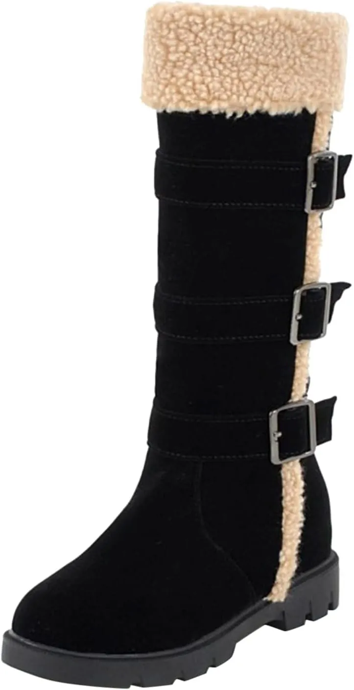 Womens Winter Boots Waterproof Wide Womens Snow Boots Size 9.5 Wide Black Fluffy Boots Women Snow Boots Women Waterproof Hiking Winter Snow Boots Long Black