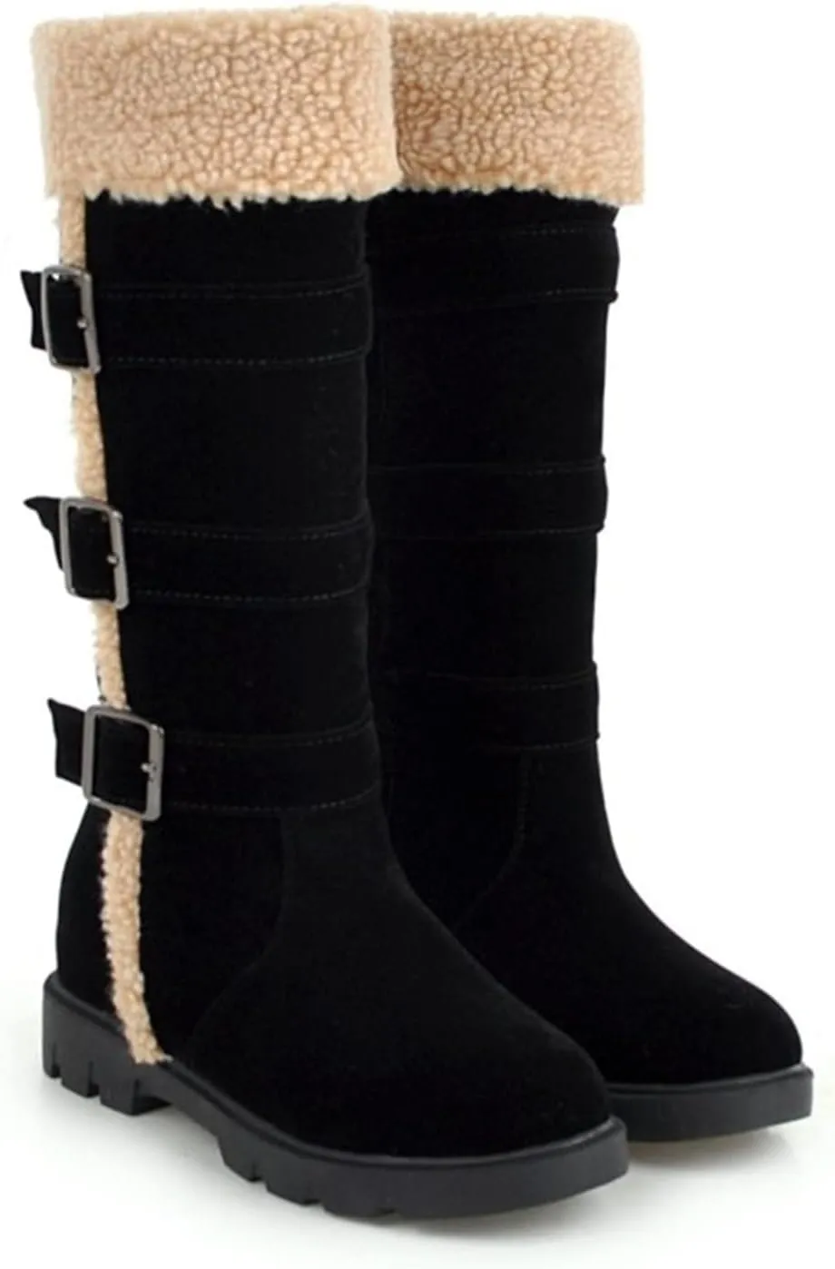 Womens Winter Boots Waterproof Wide Womens Snow Boots Size 9.5 Wide Black Fluffy Boots Women Snow Boots Women Waterproof Hiking Winter Snow Boots Long Black