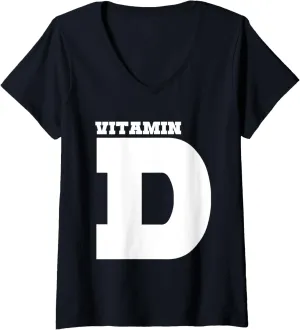 Womens Workout Vitamin D Multivitamin Organic Men & Women Fun V-Neck T-Shirt