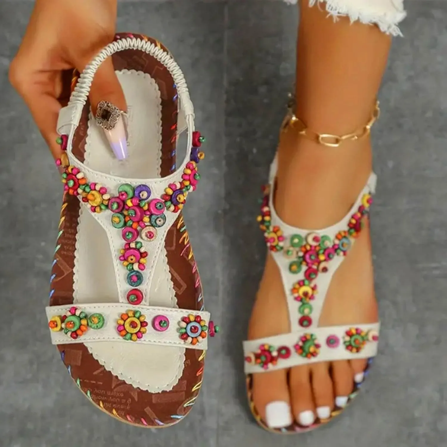 Yoga Mat Comfortable Flat Sandal for Women Comfortable Dressy Orthopedic Shoes Breathable Open Toe Sandals