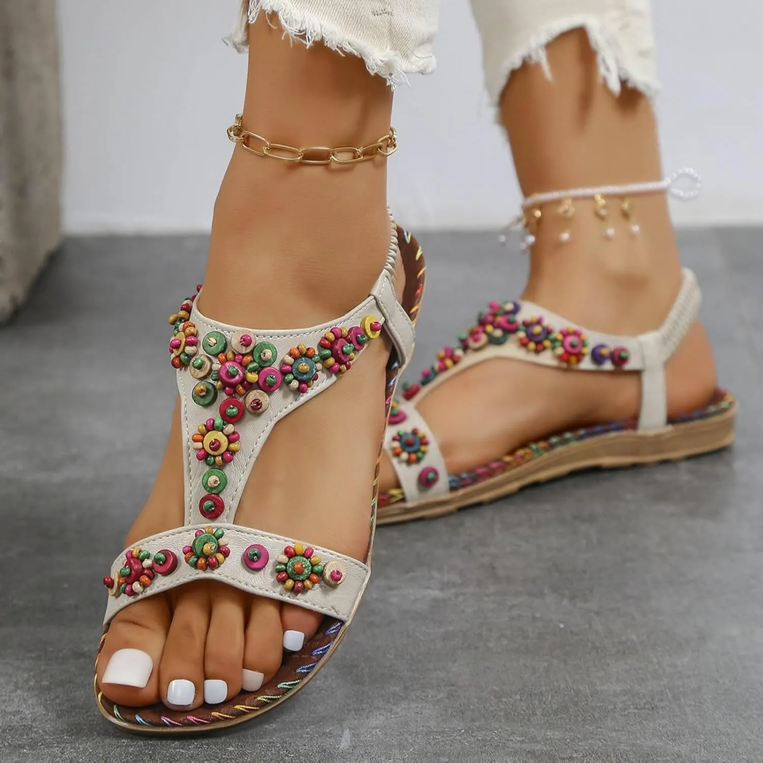 Yoga Mat Comfortable Flat Sandal for Women Comfortable Dressy Orthopedic Shoes Breathable Open Toe Sandals