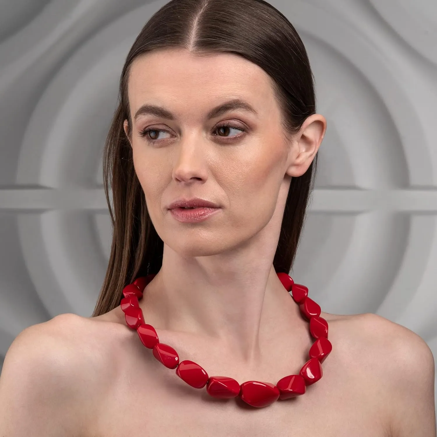 ZAVANA 22 inches Long Statement Necklace for Women, Handmade Boho Chic Chunky Necklace for Women with Coloured Twisted Resin Links, Unusual Colouful Bohemian Costume Jewelry for Women
