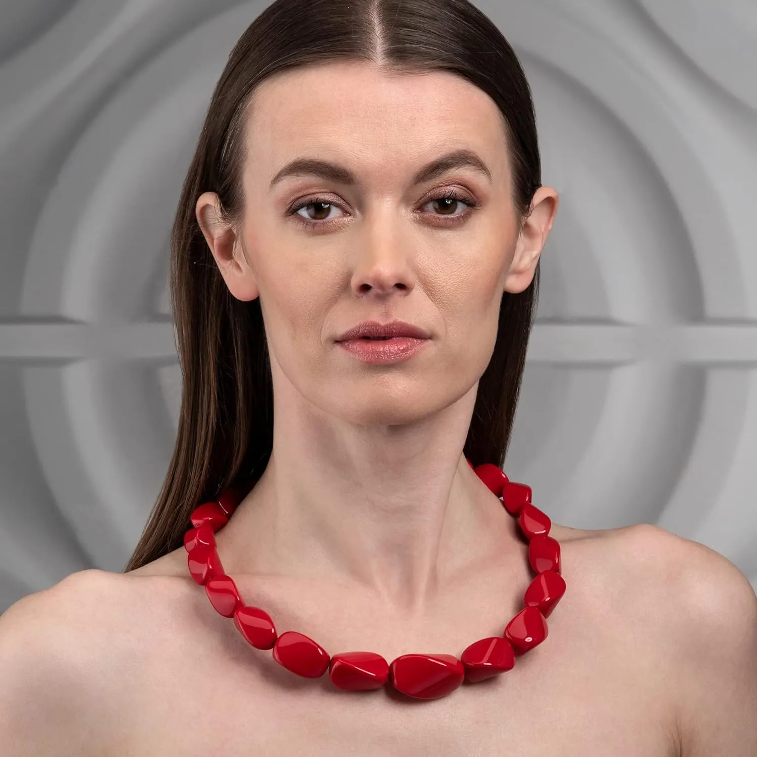 ZAVANA 22 inches Long Statement Necklace for Women, Handmade Boho Chic Chunky Necklace for Women with Coloured Twisted Resin Links, Unusual Colouful Bohemian Costume Jewelry for Women