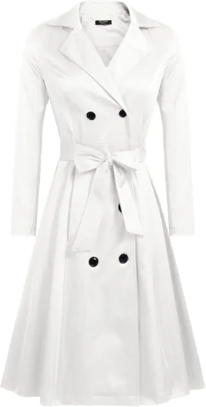 Zeagoo Women's Trench Coats Double-Breasted Long Coat with Belt