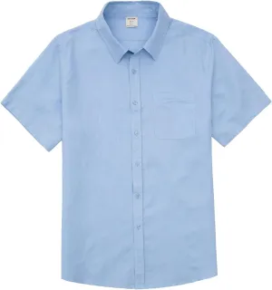 ZENTHACE Men's Short Sleeve Button Down Linen Shirt Summer Casual Beach Shirts