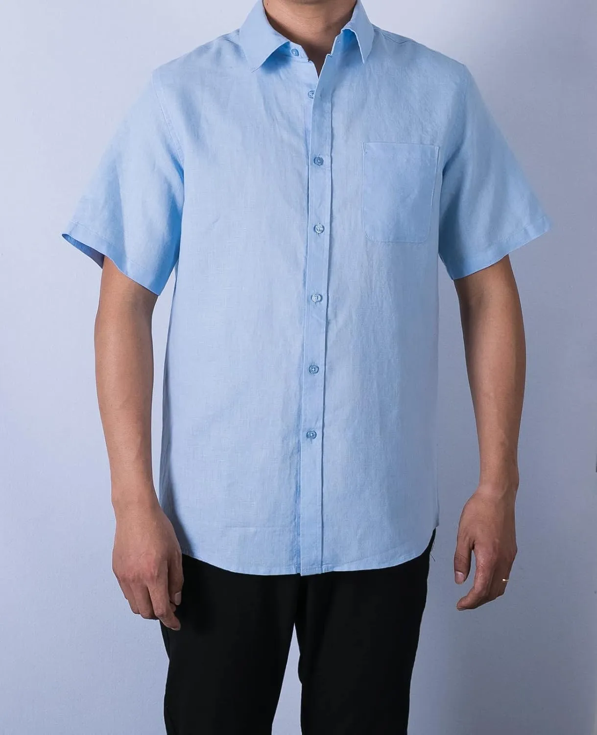 ZENTHACE Men's Short Sleeve Button Down Linen Shirt Summer Casual Beach Shirts