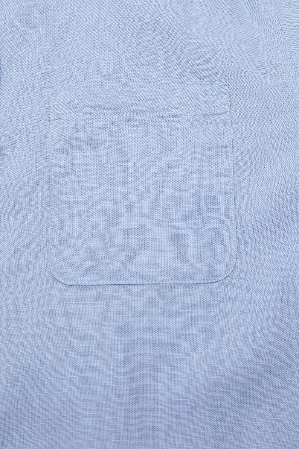 ZENTHACE Men's Short Sleeve Button Down Linen Shirt Summer Casual Beach Shirts