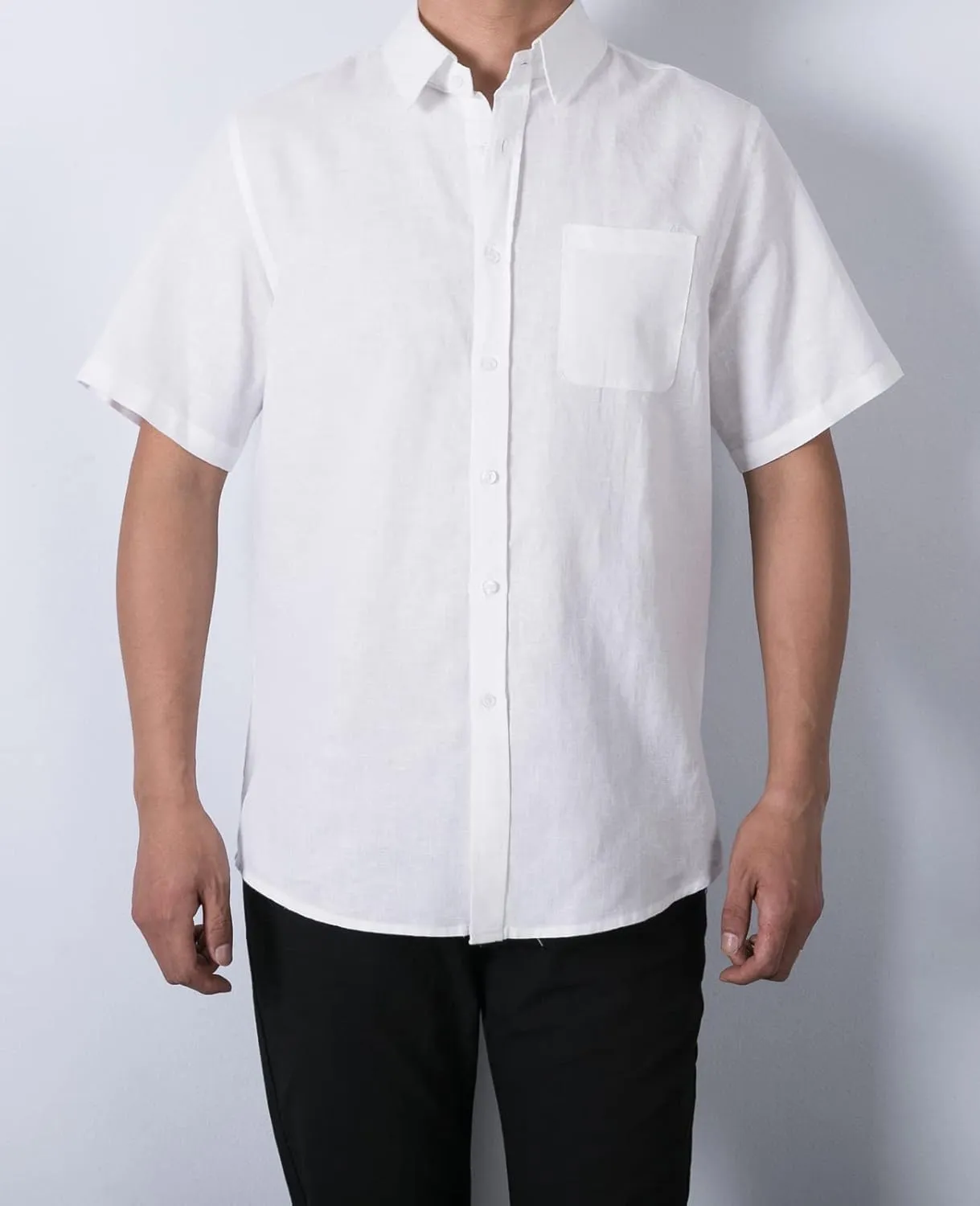 ZENTHACE Men's Short Sleeve Button Down Linen Shirt Summer Casual Beach Shirts